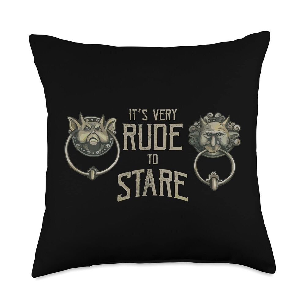 9577 It's Very Rude To Stare Labyrinth Door Knocker Throw Pillow